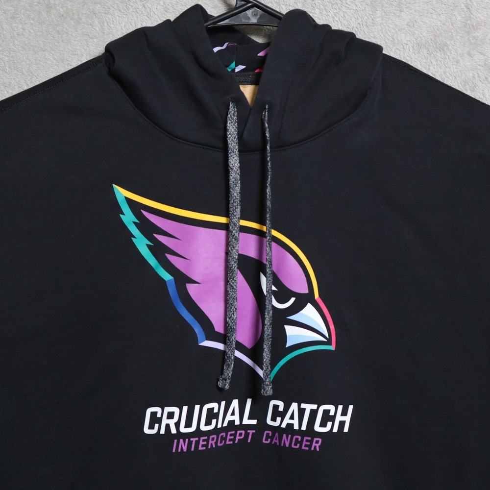 Arizona Cardinals Nike Hoodie Mens XL Black NFL Crucial Catch Cancer Staff Issue